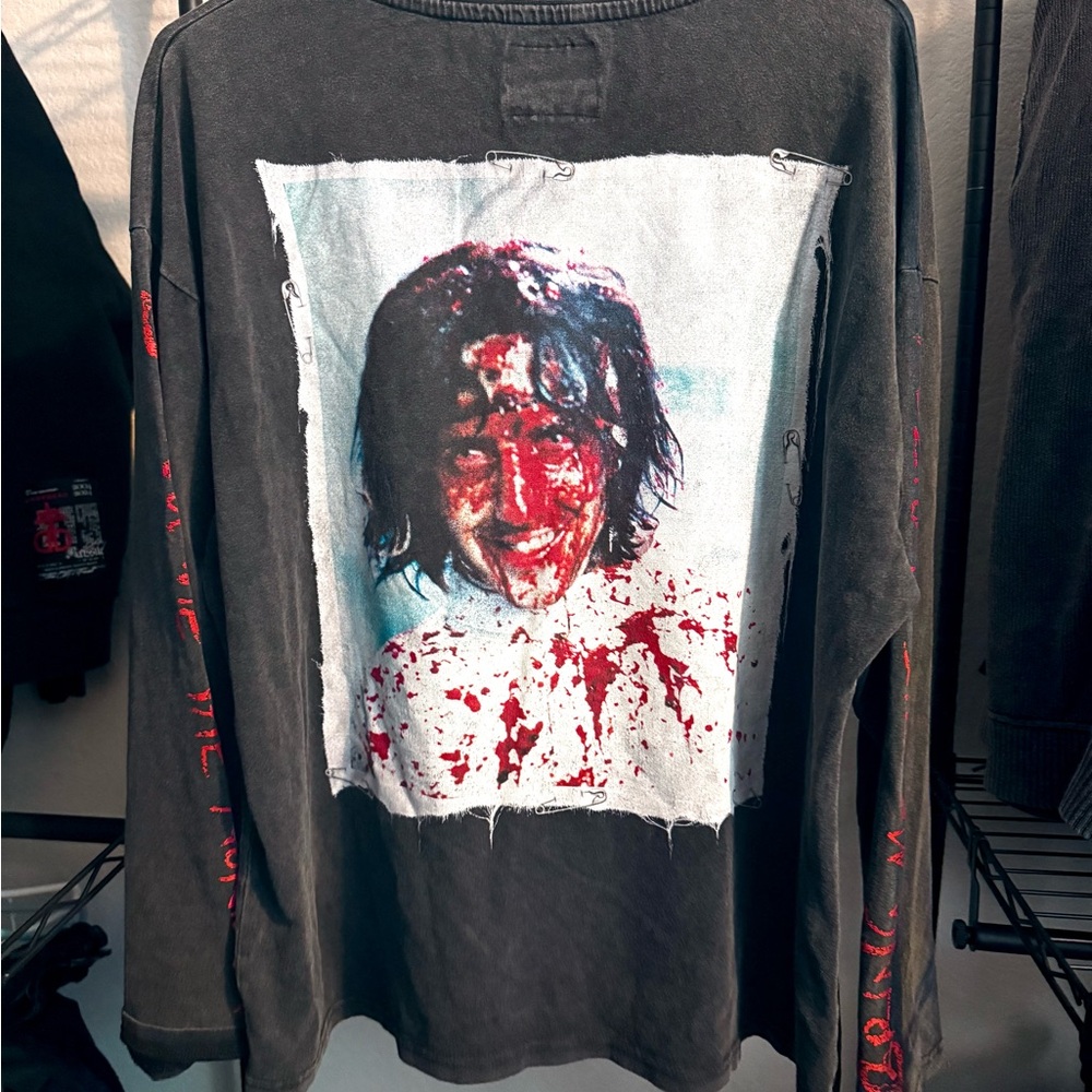Graphic Long Sleeve Shirt with Bold Print